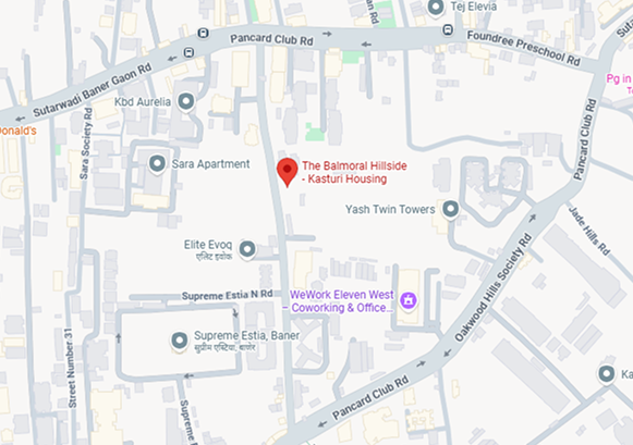 Map of Baner around The Balmoral Hillside